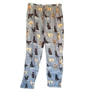 Cuddl Duds Pajama Pants Womens Large Fleece Dog Print Lounge Sleepwear Pockets